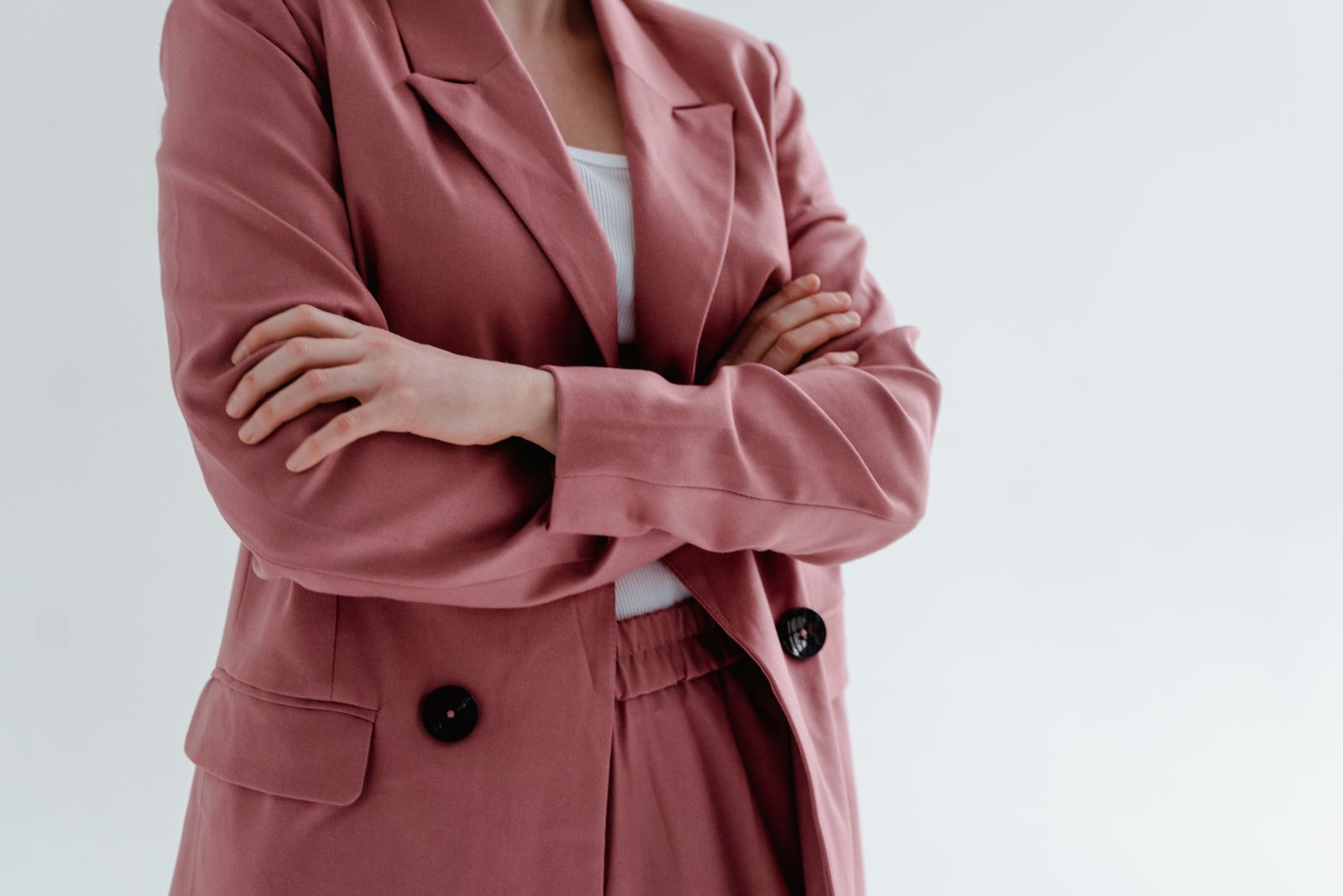 Silhouette Novéla — blazer croisé vieux rose
